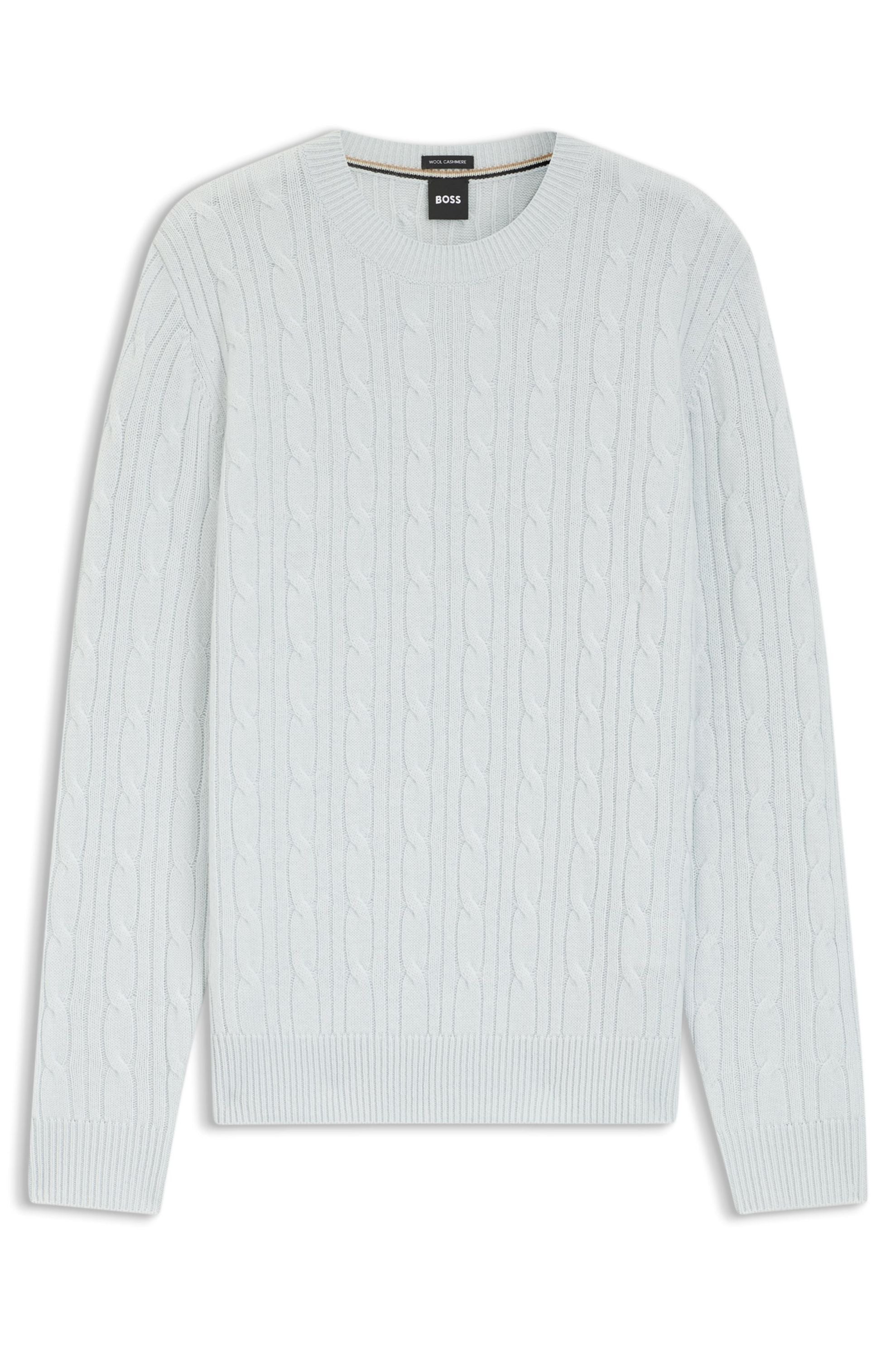 Strickpullover aus Schurwolle - 499-Open Blue - Blau