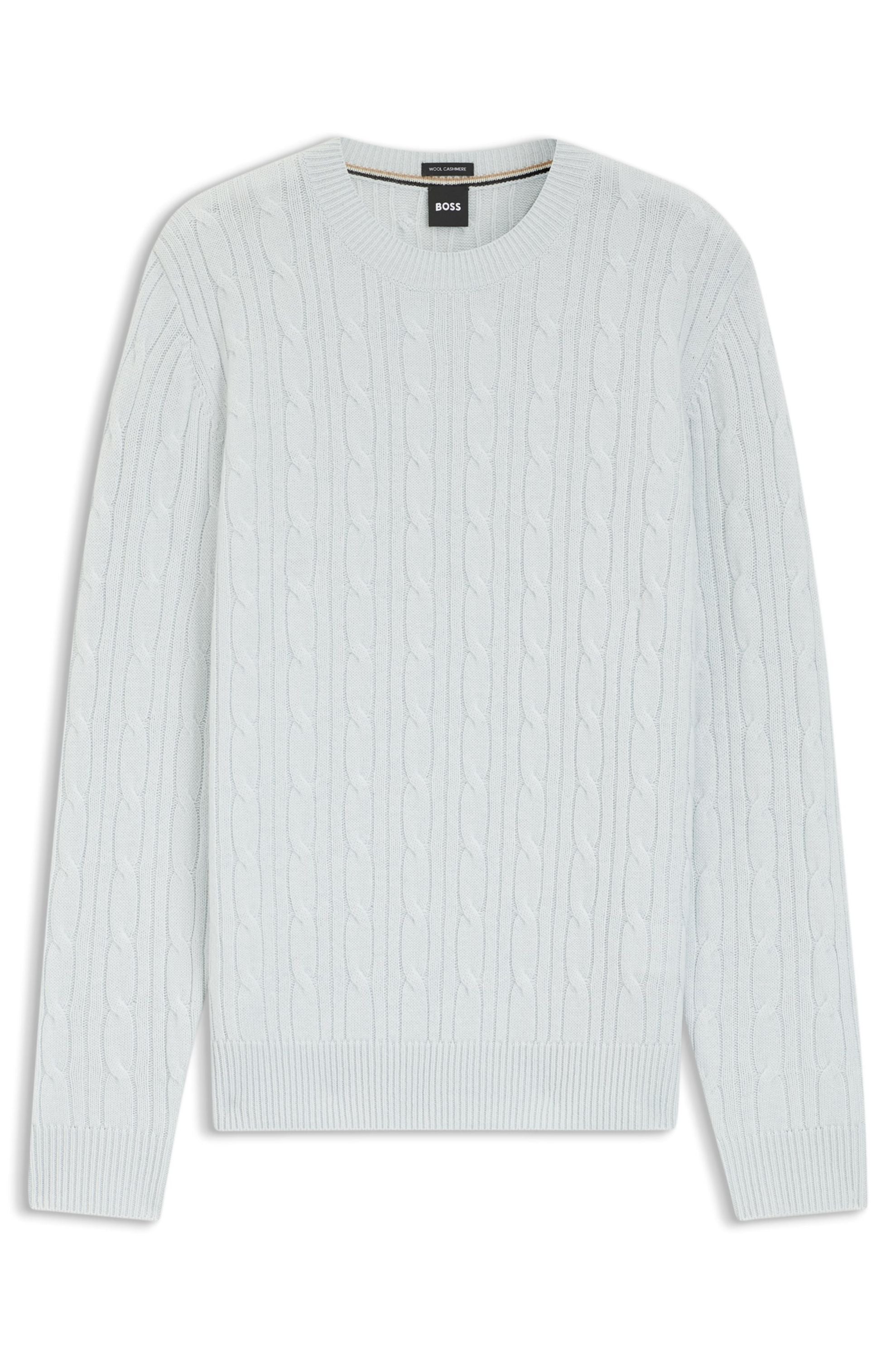 Strickpullover aus Schurwolle - 499-Open Blue - Blau