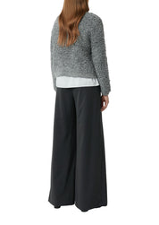 Strickjacke aus Bouclégarn - 95X5-GREY/BLACK - Grau