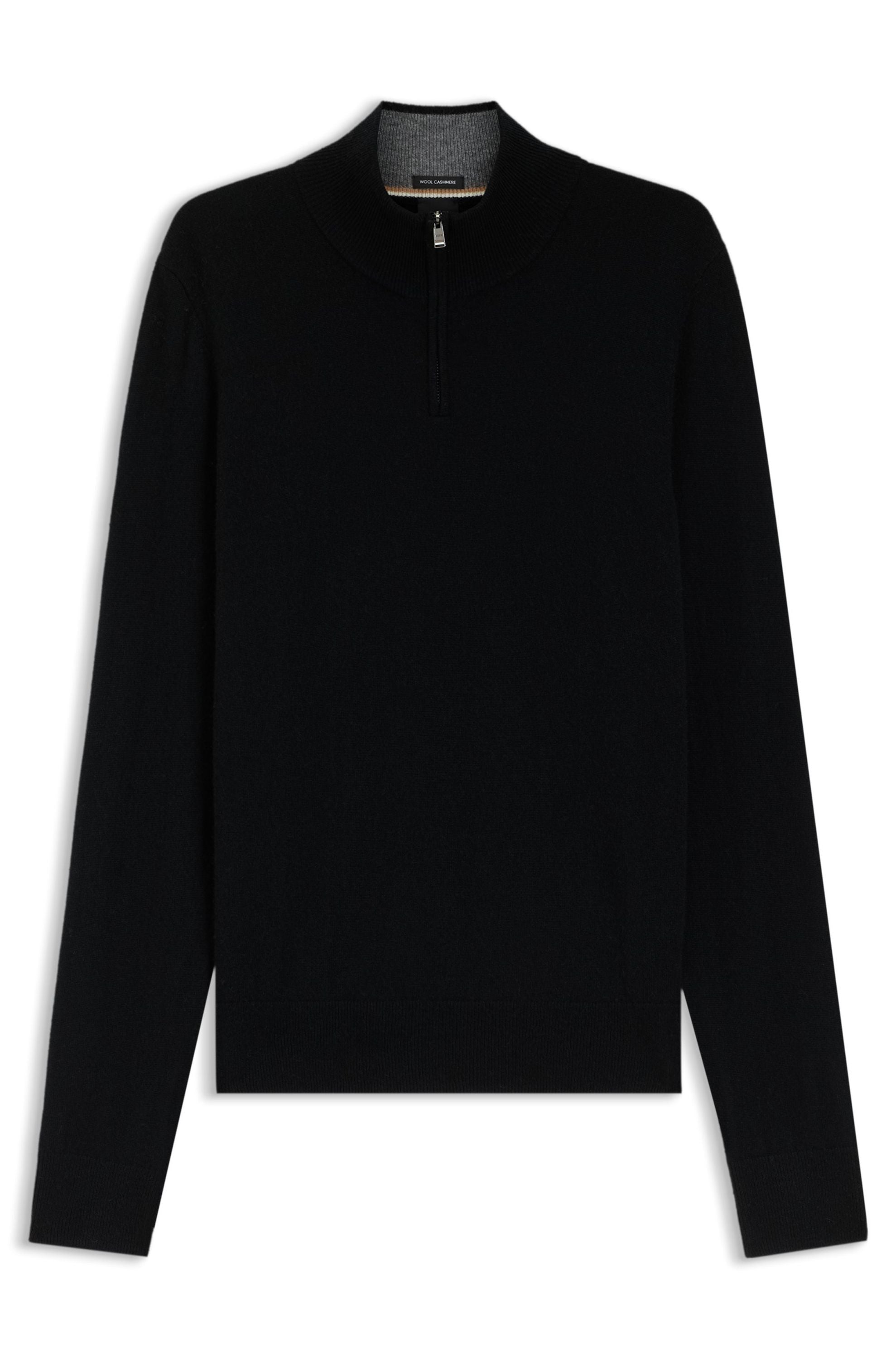 Strickpullover aus Schurwolle - 001-Black - Schwarz