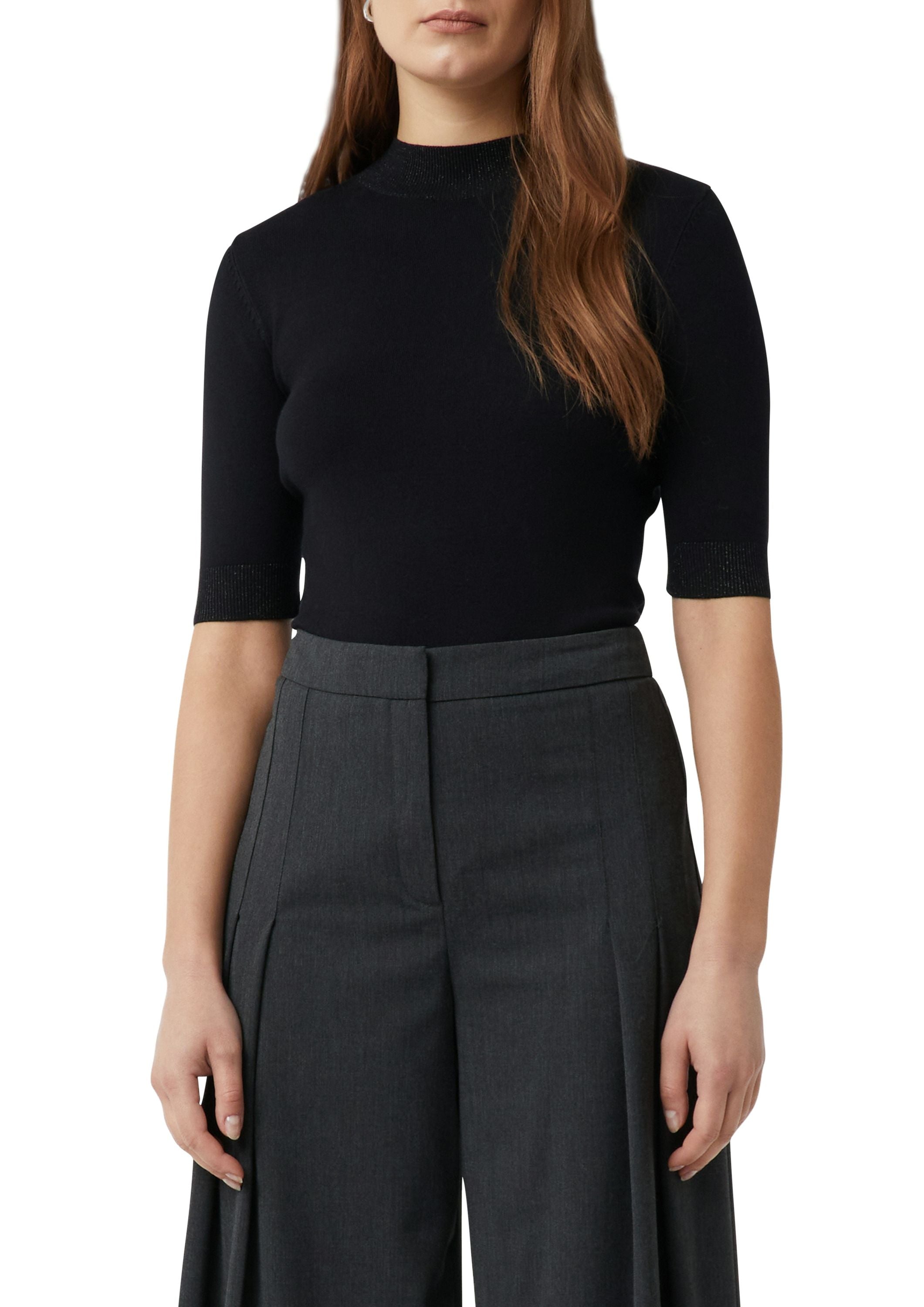 Strickpullover aus Viskosemix - 9999-GREY/BLACK - Schwarz