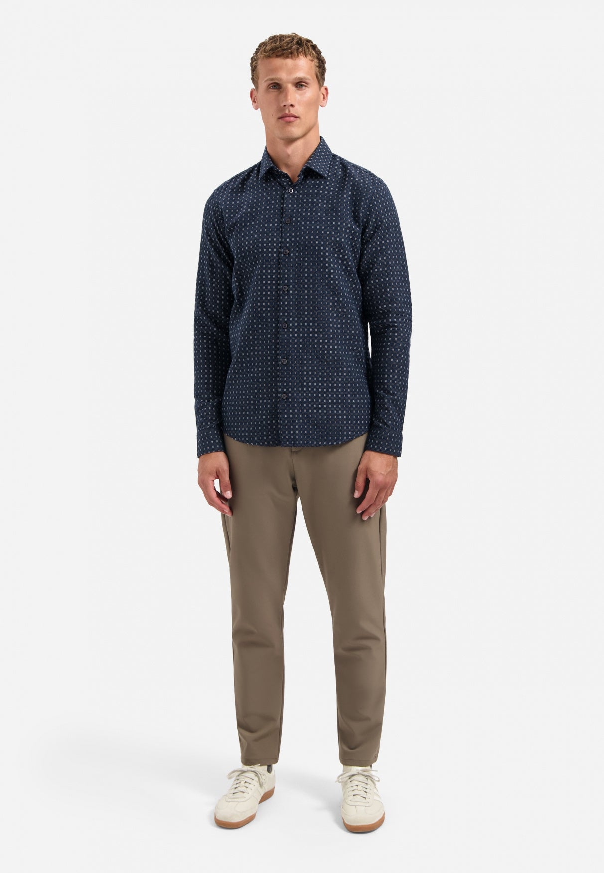 Jacquard Hemd Regula Fit - 078-Night - Blau