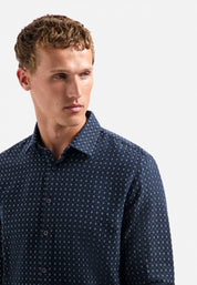 Jacquard Hemd Regula Fit - 078-Night - Blau