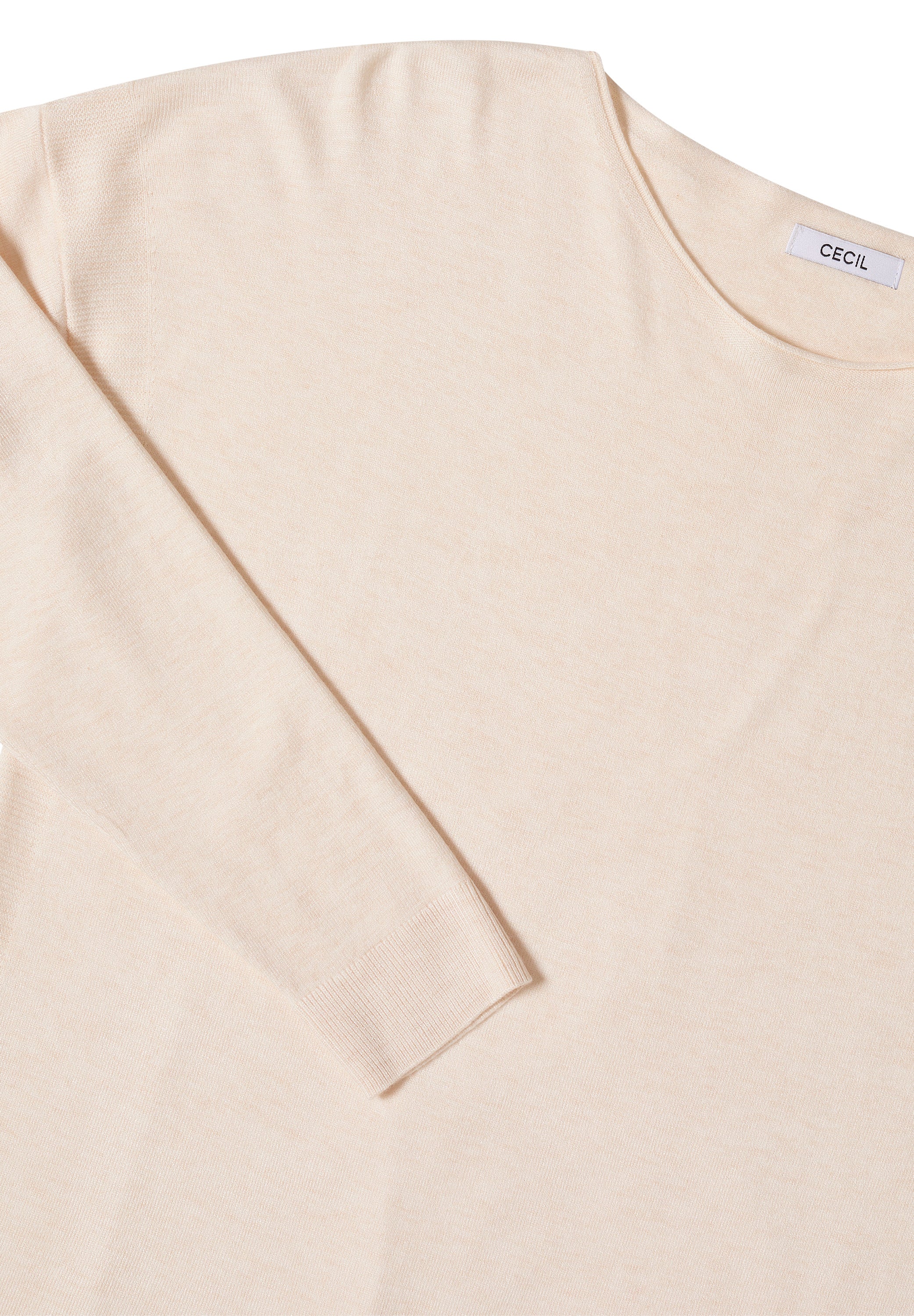 Langarmshirt - 16835 oat milk beige melange - Creme
