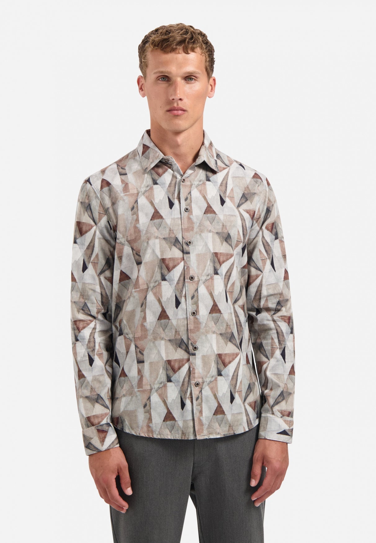 Hemd Regular Fit - 044-Taupe - Grün