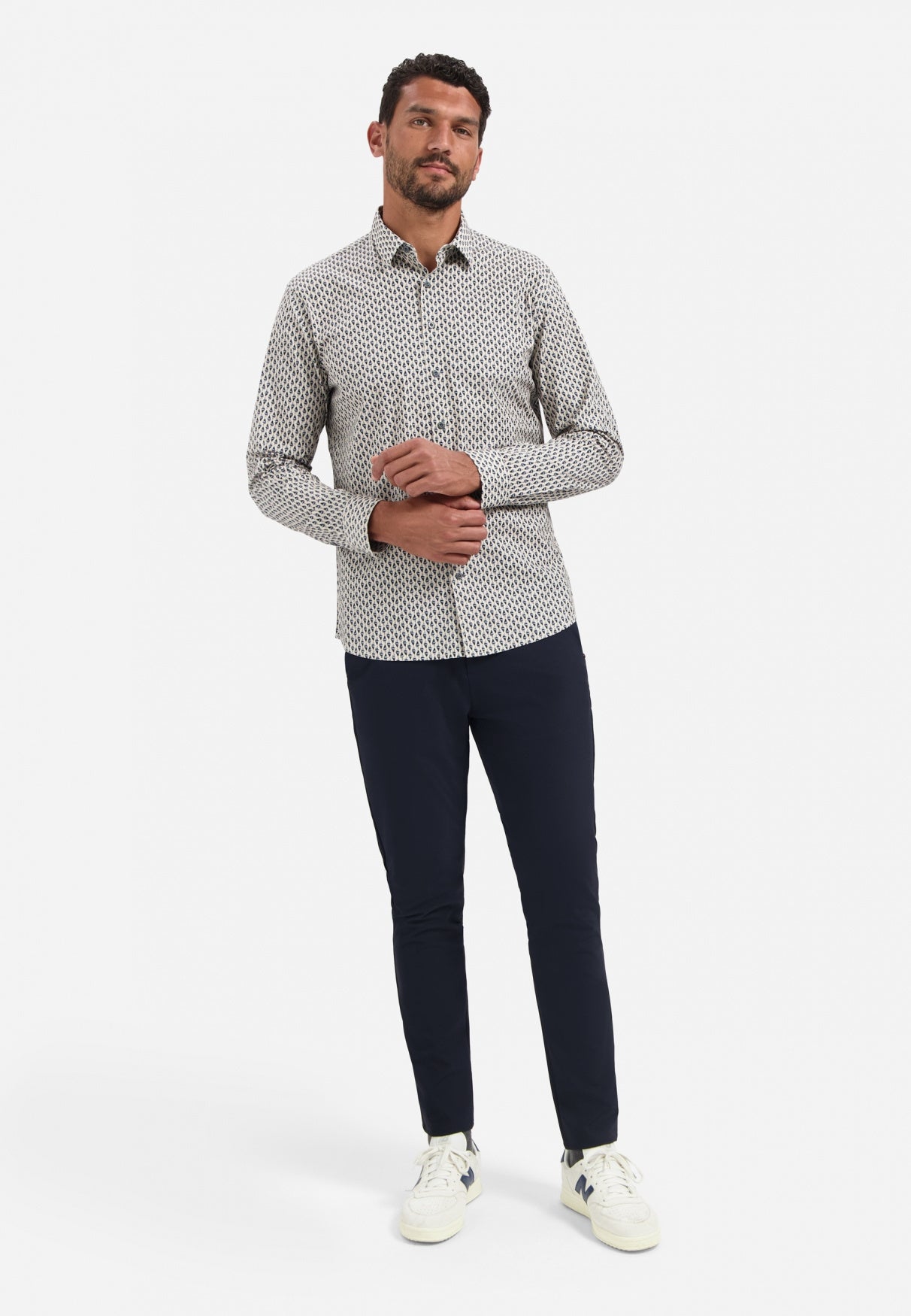 Hemd Regular Fit - 010-White - Beige