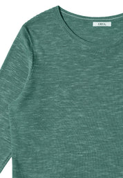 Strickpullover mit V-Neck - 16926 smoky green heather mela - Grün