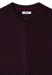 Strickjacke aus Baumwollmix - 17130 eggplant red melange - Violett