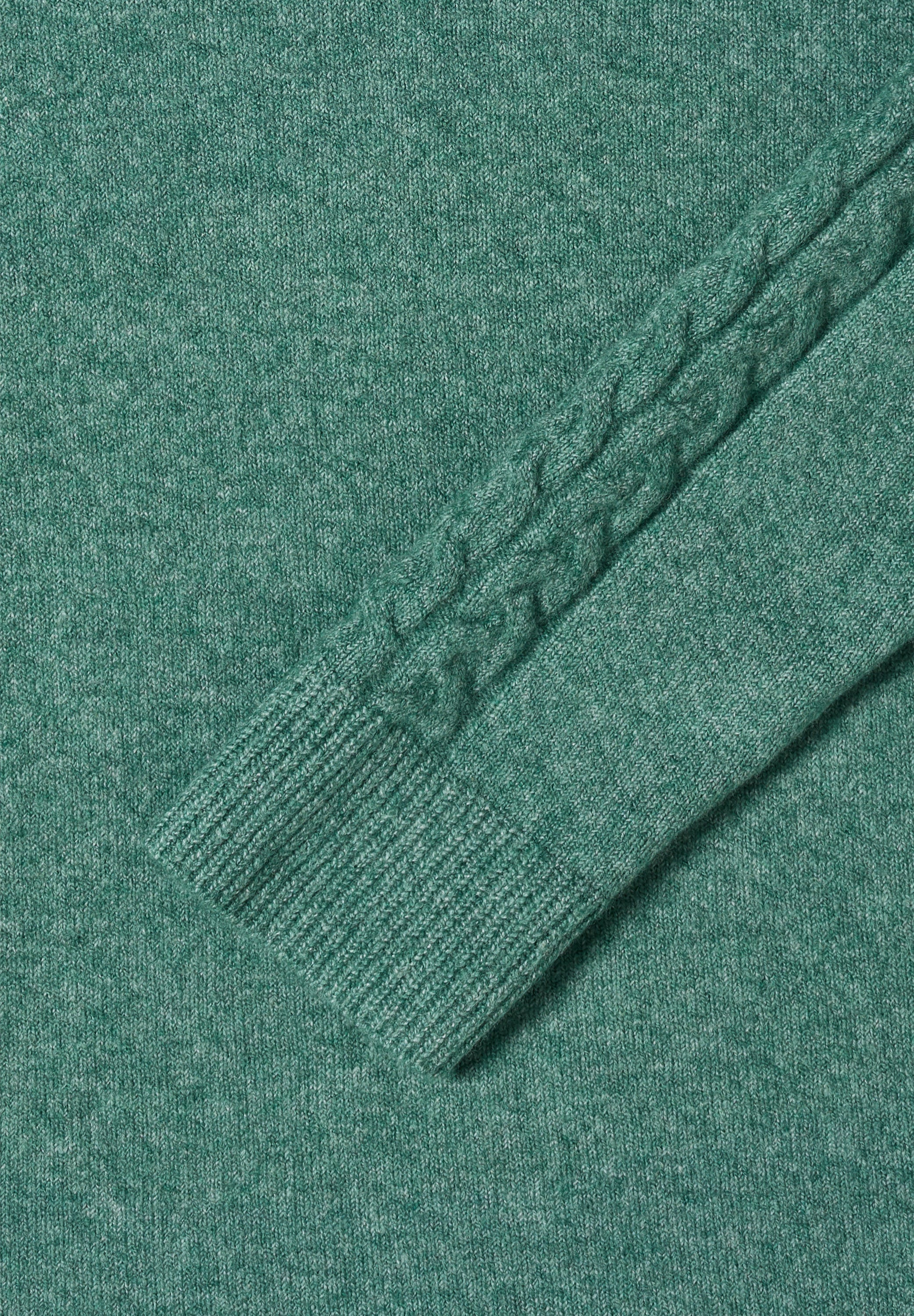 Strickpullover aus Baumwollmix - 16833 jewel green melange - Grün