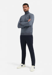 Rollkragenpullover - 138-Dusty Blue - Grau