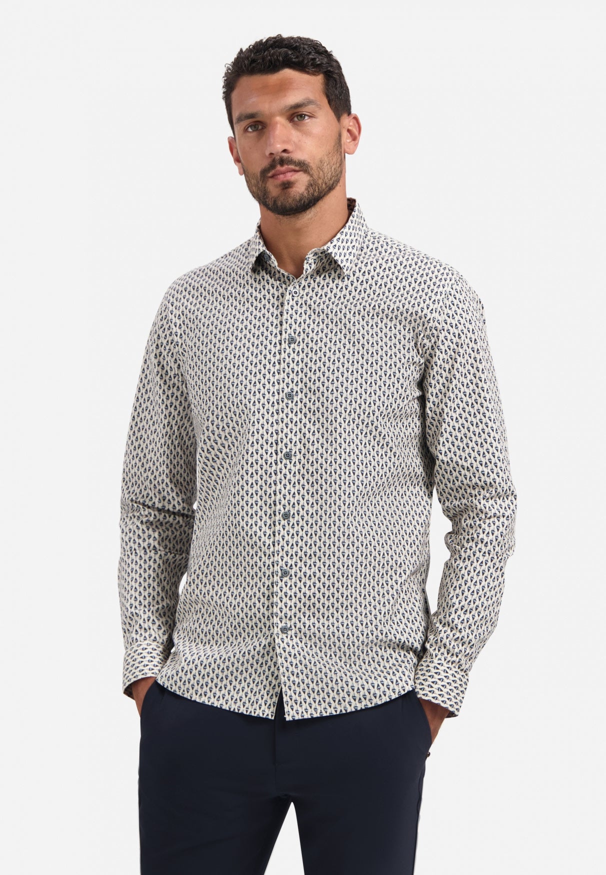 Hemd Regular Fit - 010-White - Beige