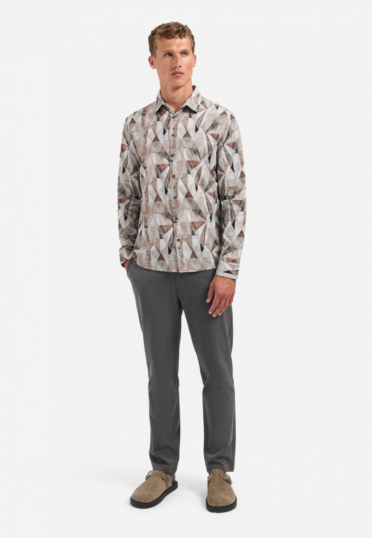 Hemd Regular Fit - 044-Taupe - Grün