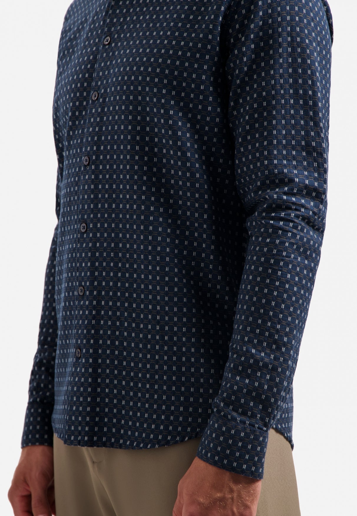 Jacquard Hemd Regula Fit - 078-Night - Blau