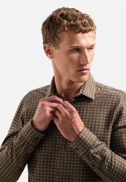 Jacquard Hemd Regula Fit - 044-Taupe - Braun