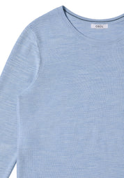 Strickpullover mit V-Neck - 16928 mountain heather melange - Blau
