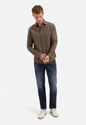 Jacquard Hemd Regula Fit - 044-Taupe - Braun