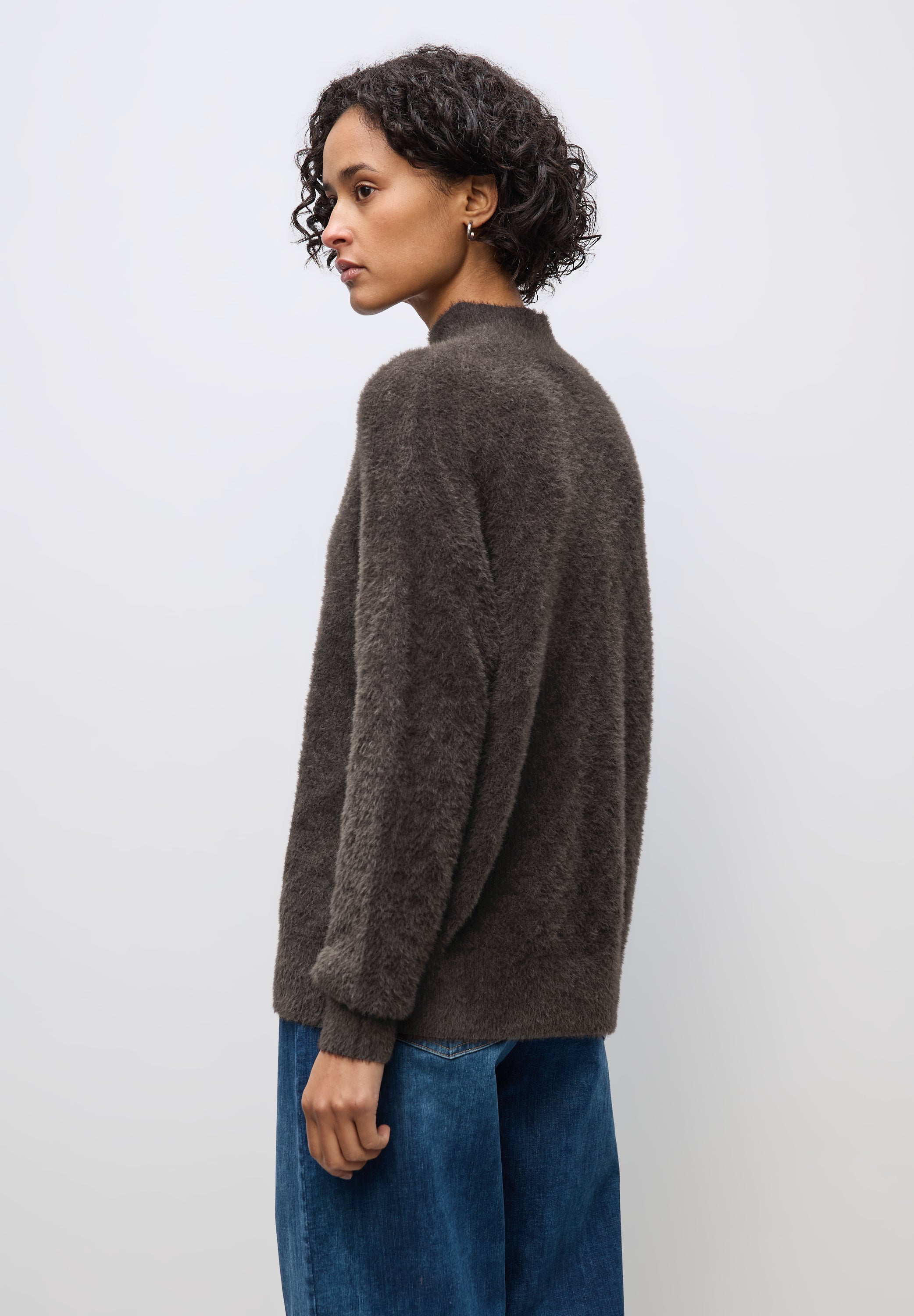 Pullover aus Federgarn - 16866-deep roast brown - Braun