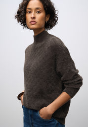 Pullover aus Federgarn - 16866-deep roast brown - Braun