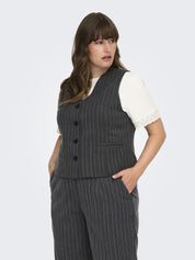 Weste SIGA mit Nadelstreifen - Dark Grey Melange/PINSTRIPE W. - Grau