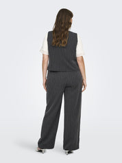 Weste SIGA mit Nadelstreifen - Dark Grey Melange/PINSTRIPE W. - Grau