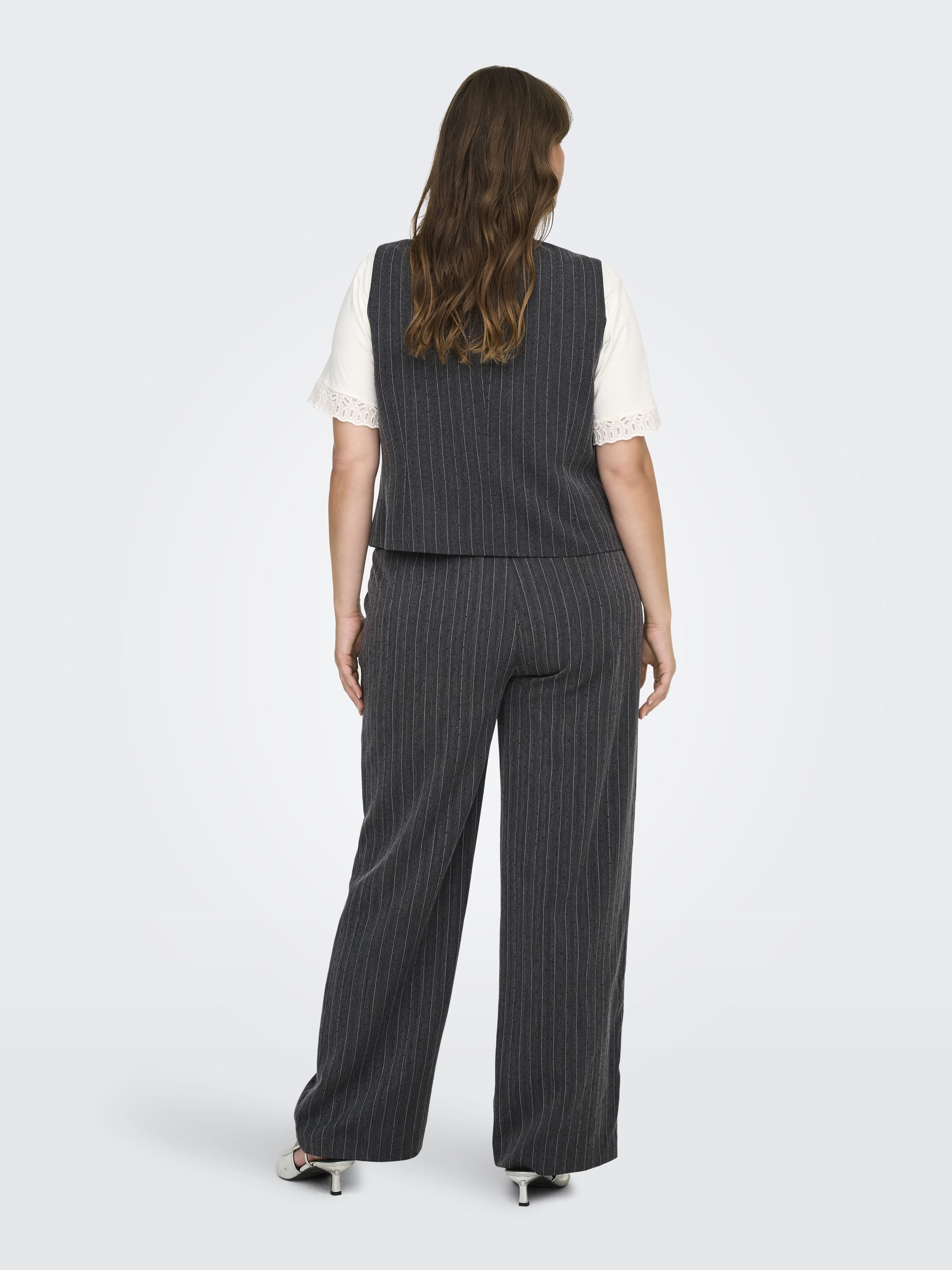 Weste SIGA mit Nadelstreifen - Dark Grey Melange/PINSTRIPE W. - Grau