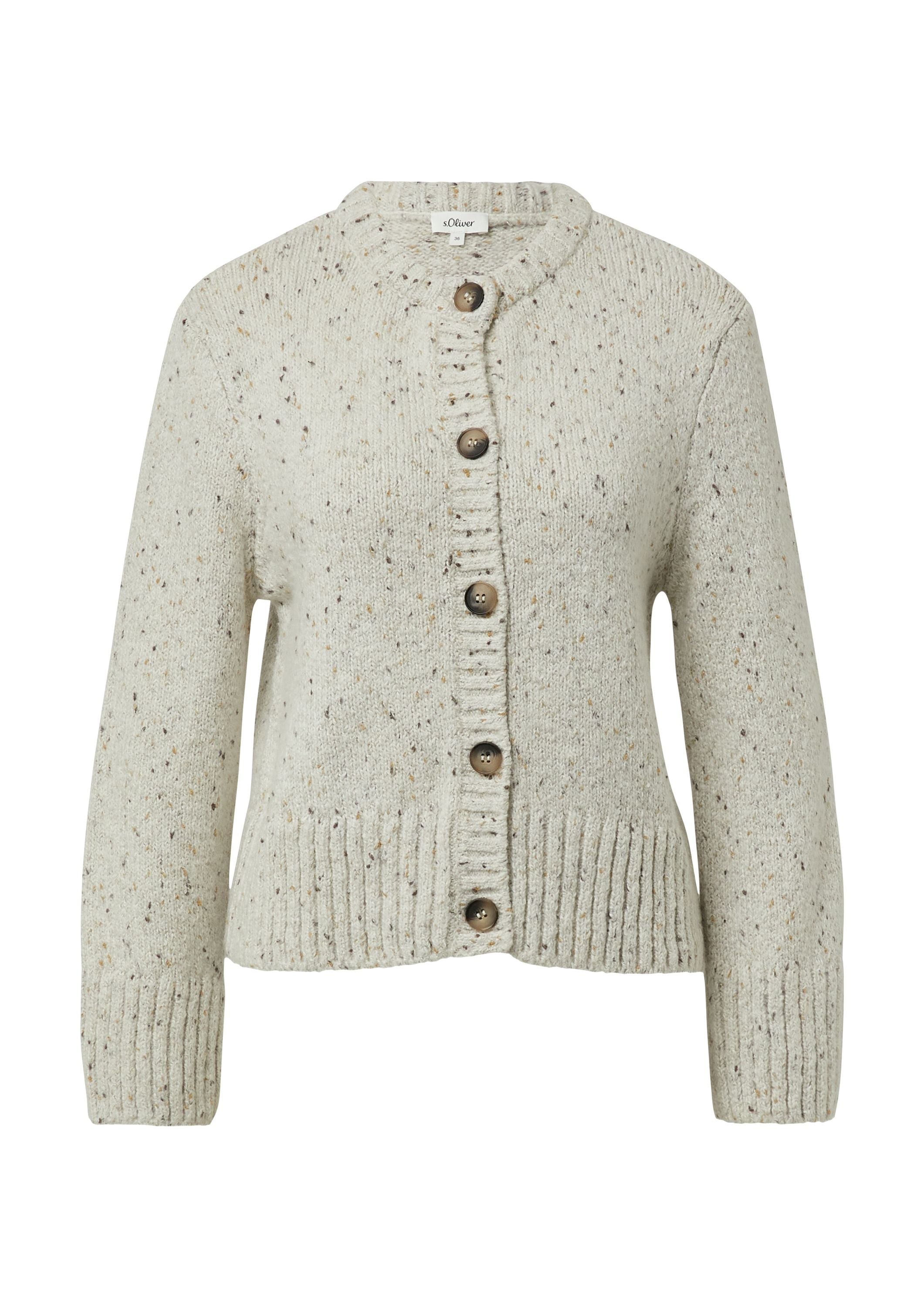 Strickjacke aus Baumwollmix - 04X3-WHITE - Weiß
