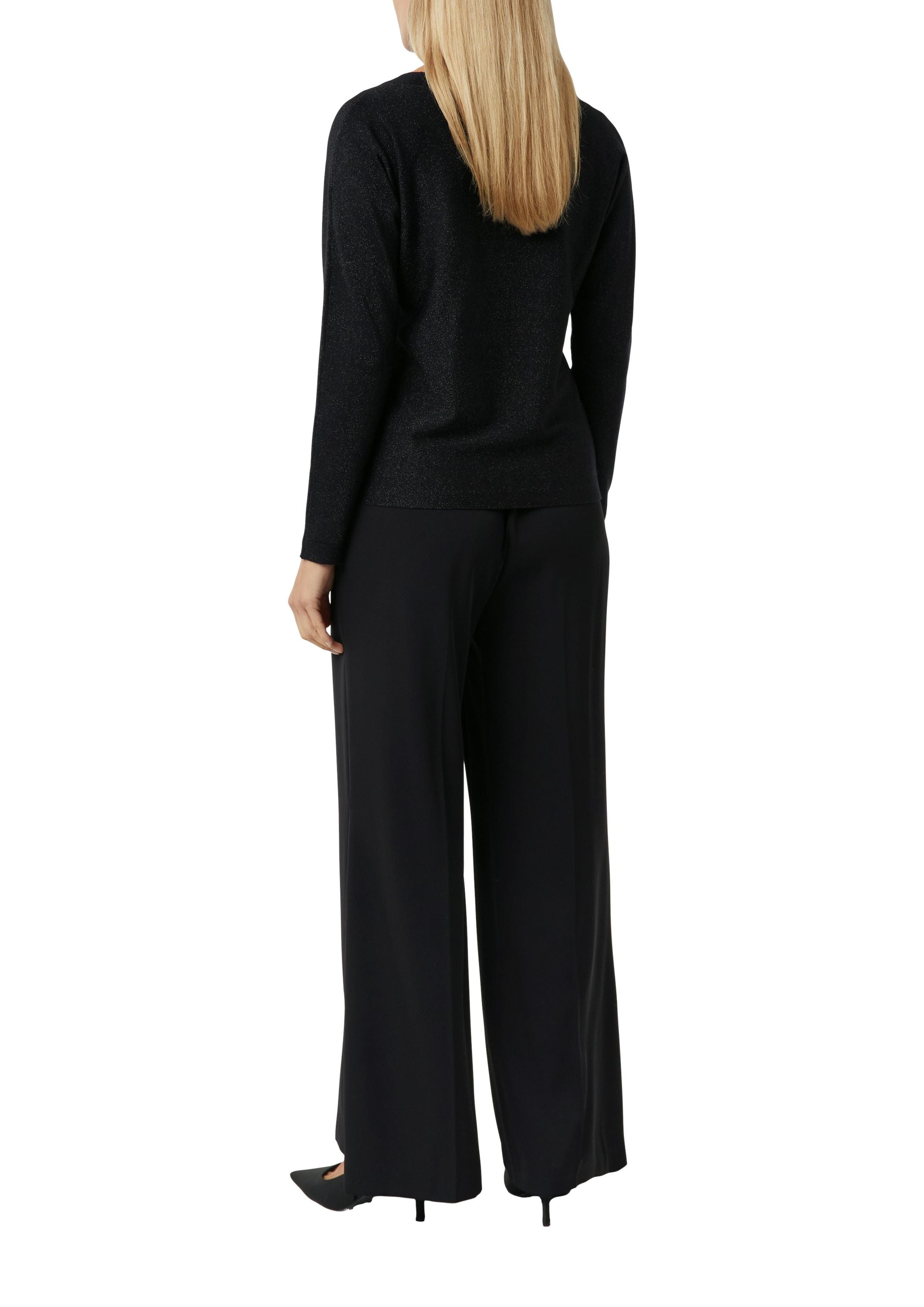 Strickpullover aus Viskosemix - 9999-GREY/BLACK - Schwarz