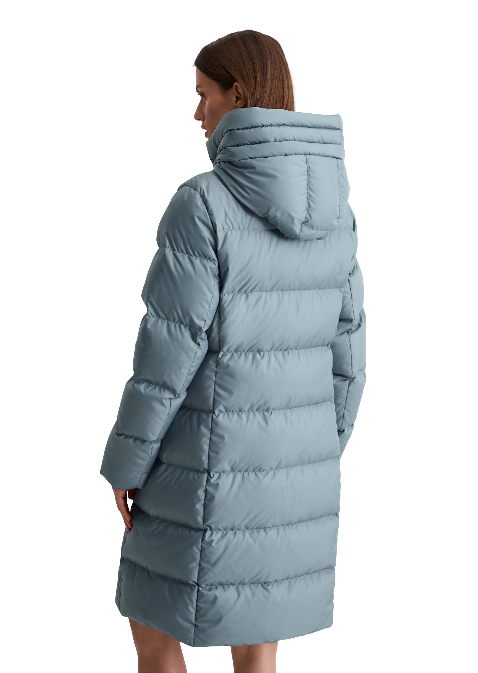 Daunenmantel mit Kapuze - 4742-Slate Blue - Blau