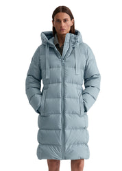 Daunenmantel mit Kapuze - 857-slate blue - Blau