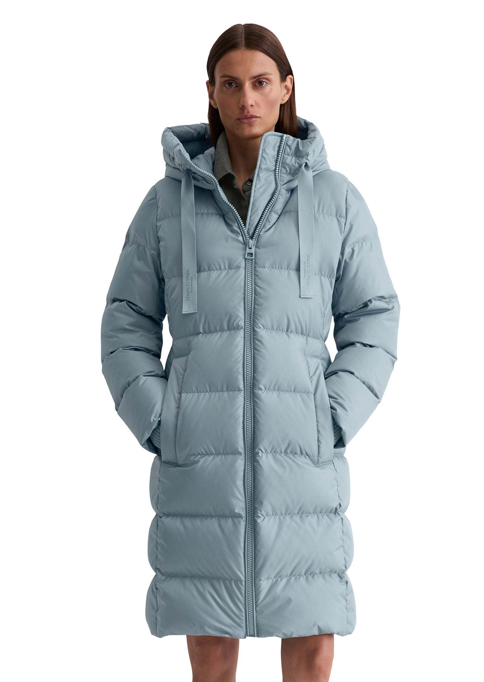 Daunenmantel mit Kapuze - 4742-Slate Blue - Blau