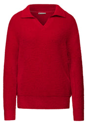 Pullover aus Federgarn - 16865-racing red - Rot