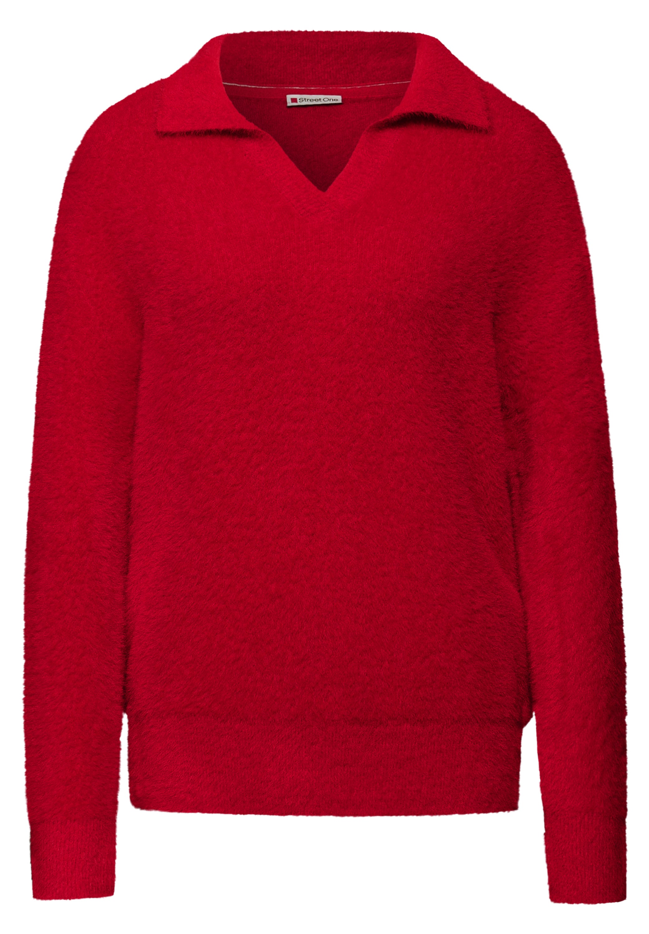 Pullover aus Federgarn - 16865-racing red - Rot