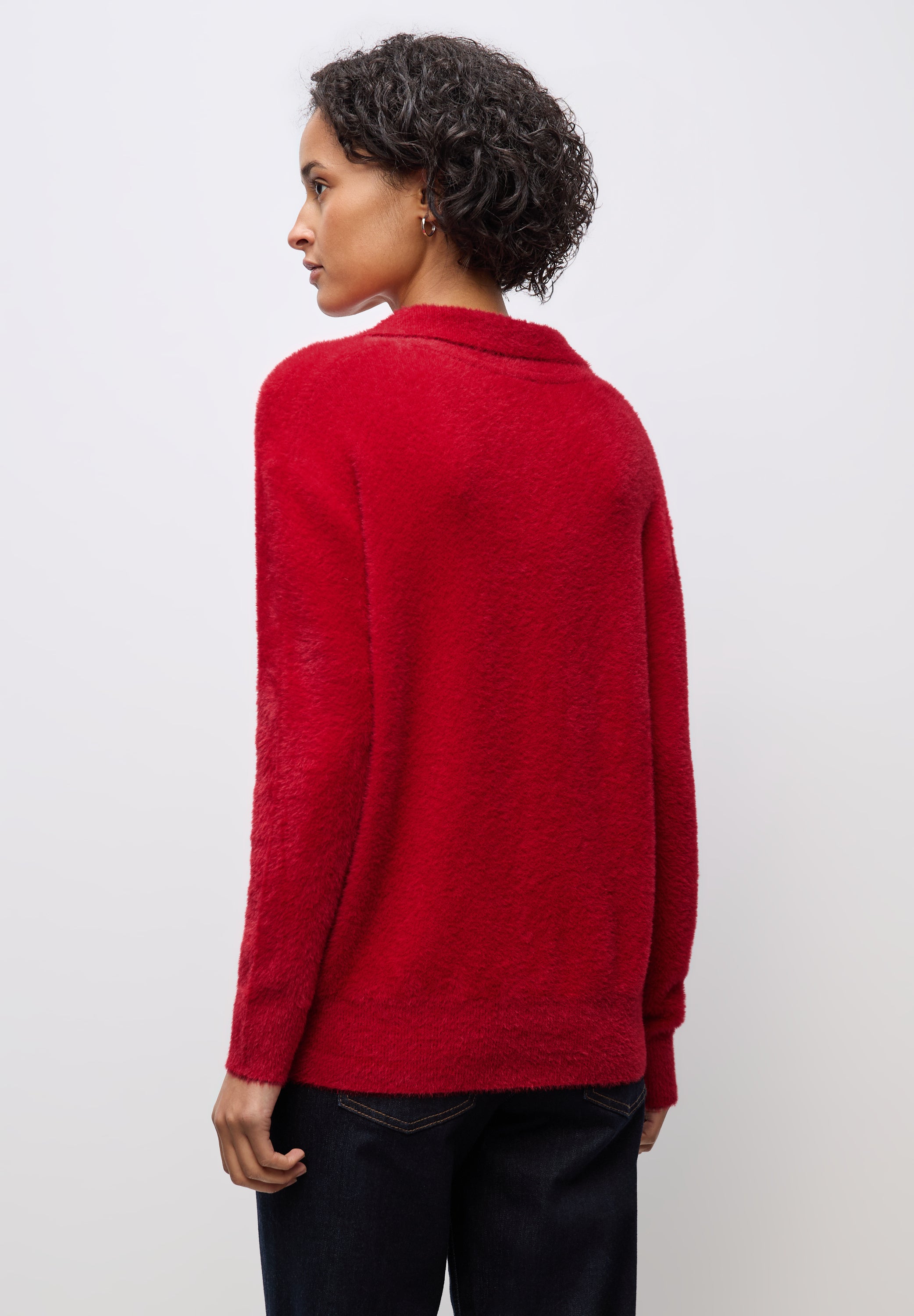 Pullover aus Federgarn - 16865-racing red - Rot