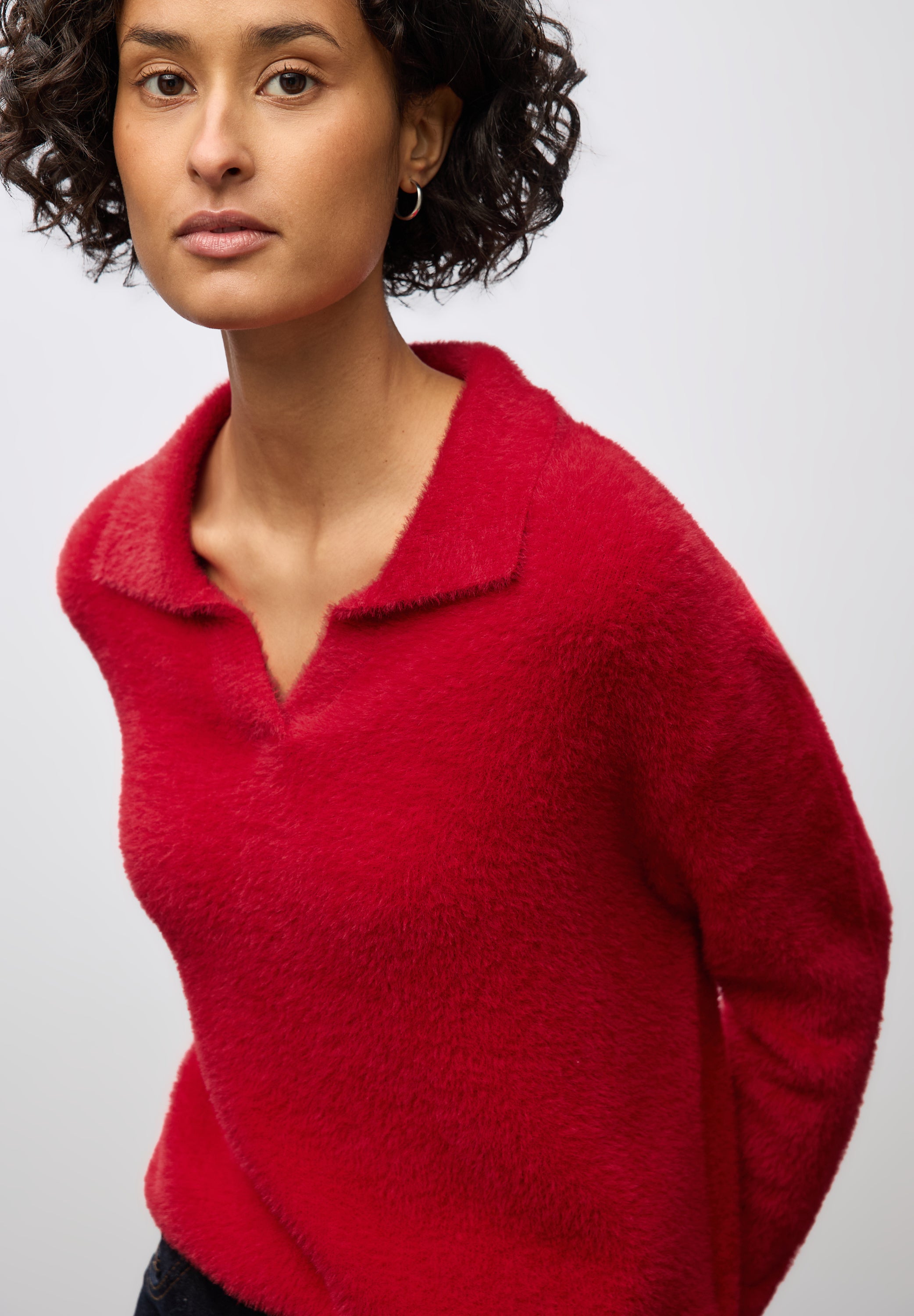 Pullover aus Federgarn - 16865-racing red - Rot