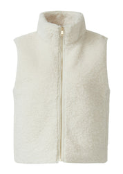 Teddy-Weste mit Stehkragen - 0805-WHITE - Creme