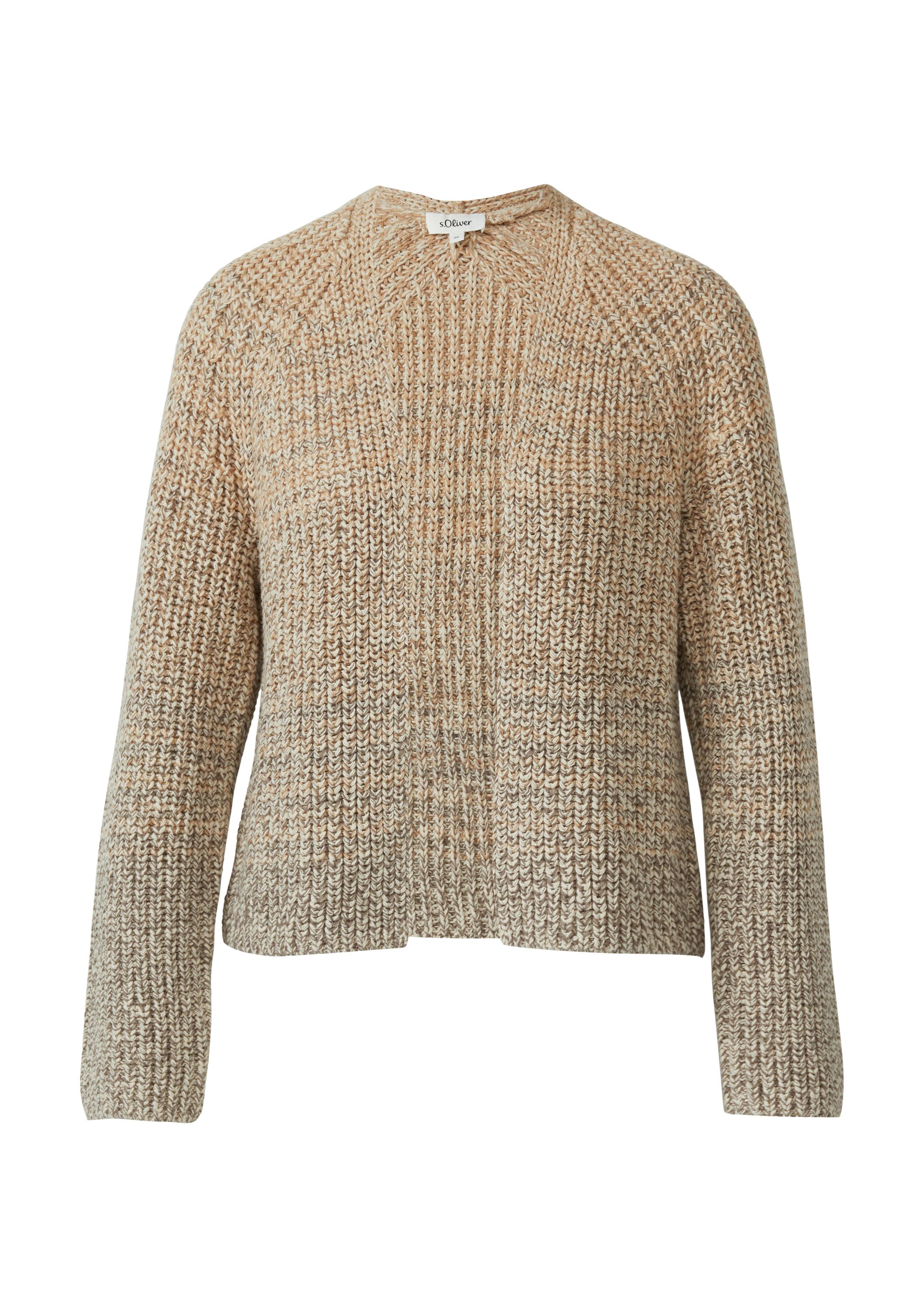 Strickjacke aus Baumwollmix - 84X5-BROWN - Braun