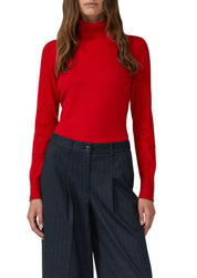 Strickpullover mit Rollkragen - 3384-RED - Rot