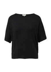 T-Shirt Relaxed Fit mit Strasssteinen - 9999-GREY/BLACK - Schwarz