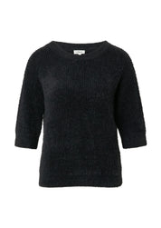 Strickpullover mit Rundhalsausschnitt - 9999-GREY/BLACK - Schwarz