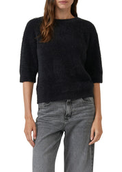 Strickpullover mit Rundhalsausschnitt - 9999-GREY/BLACK - Schwarz