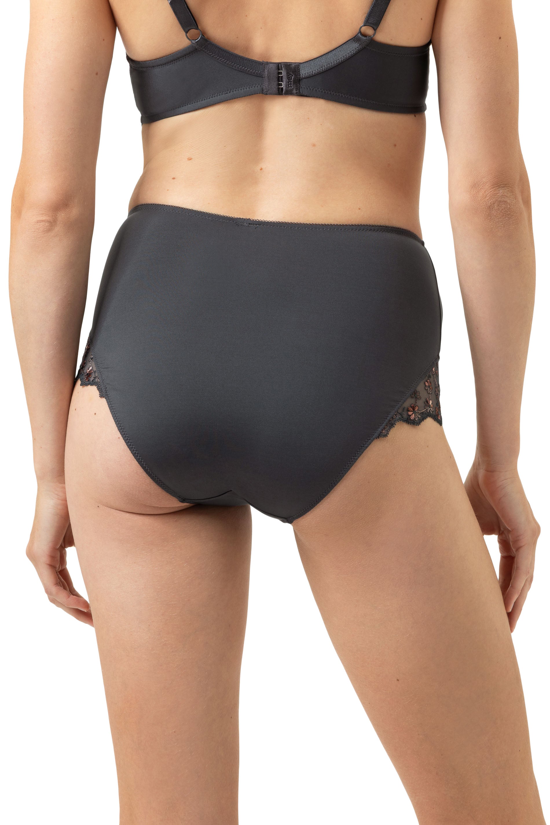 Taillenslip mit Spitze - 515-thunder grey - Grau