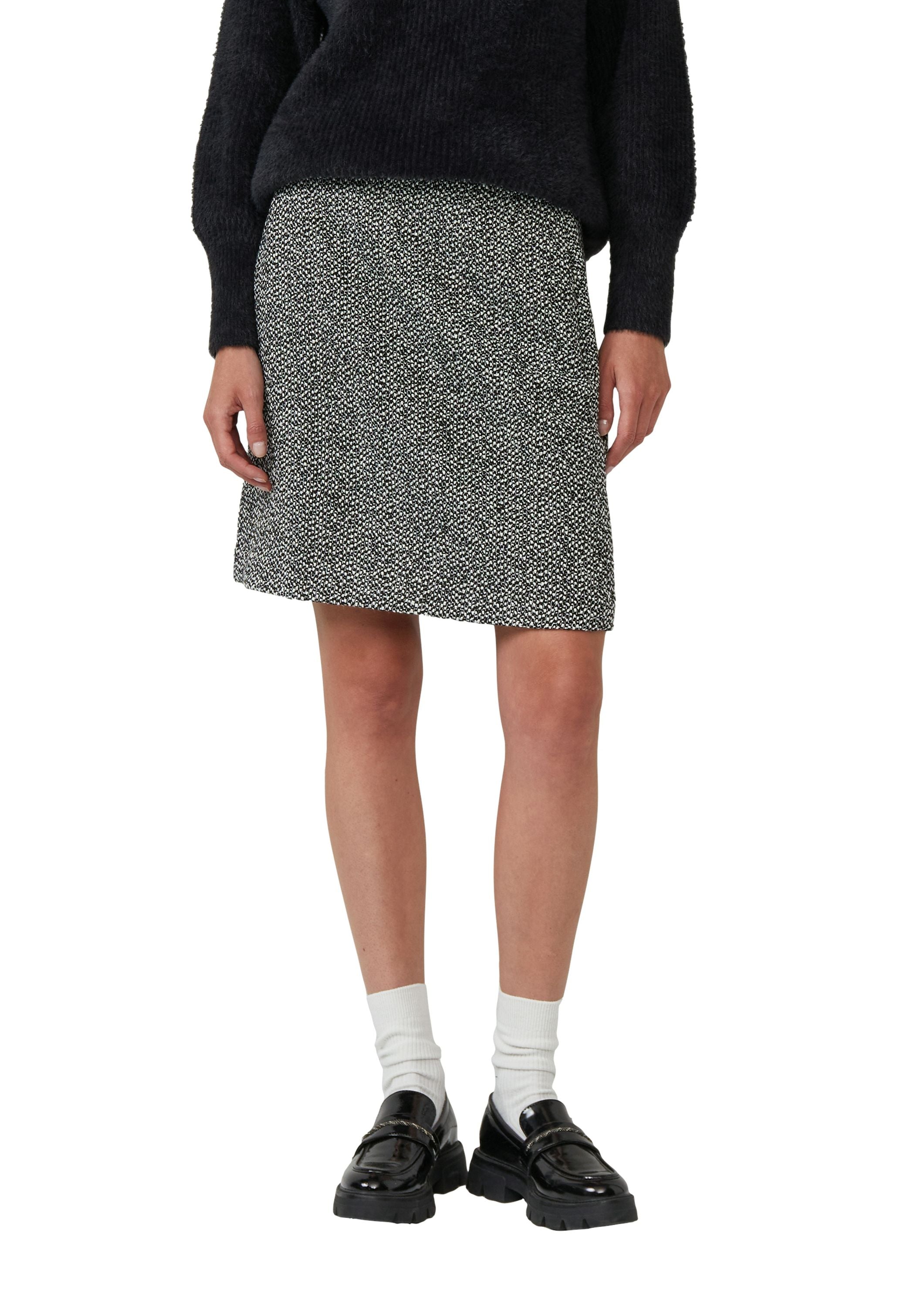 Bleistiftrock aus Bouclé - 9999-GREY/BLACK - Schwarz | Weiß