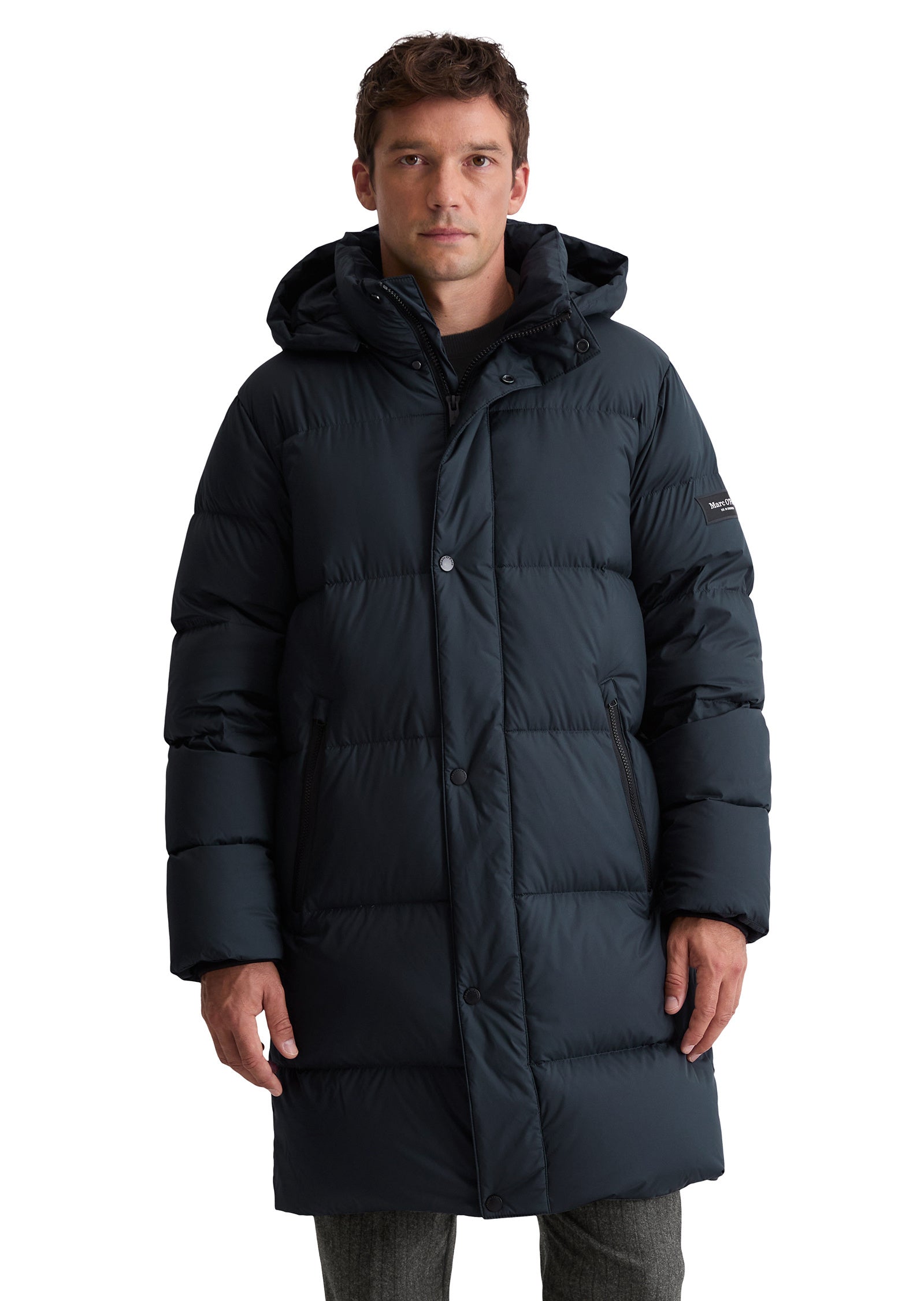 Daunenmantel mit Kapuze - 898-dark navy - Blau