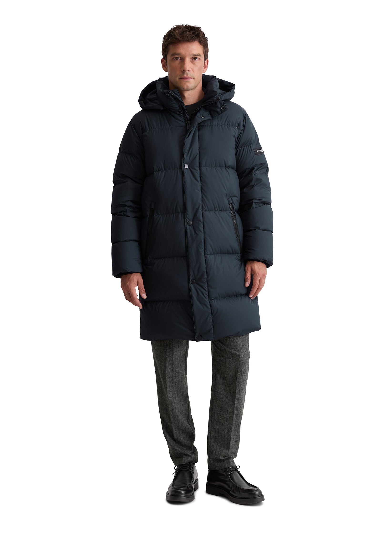 Daunenmantel mit Kapuze - 898-dark navy - Blau