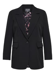 Blazer LANA Long Fit - Black/WINETASTING BLURY FLOWER - Schwarz