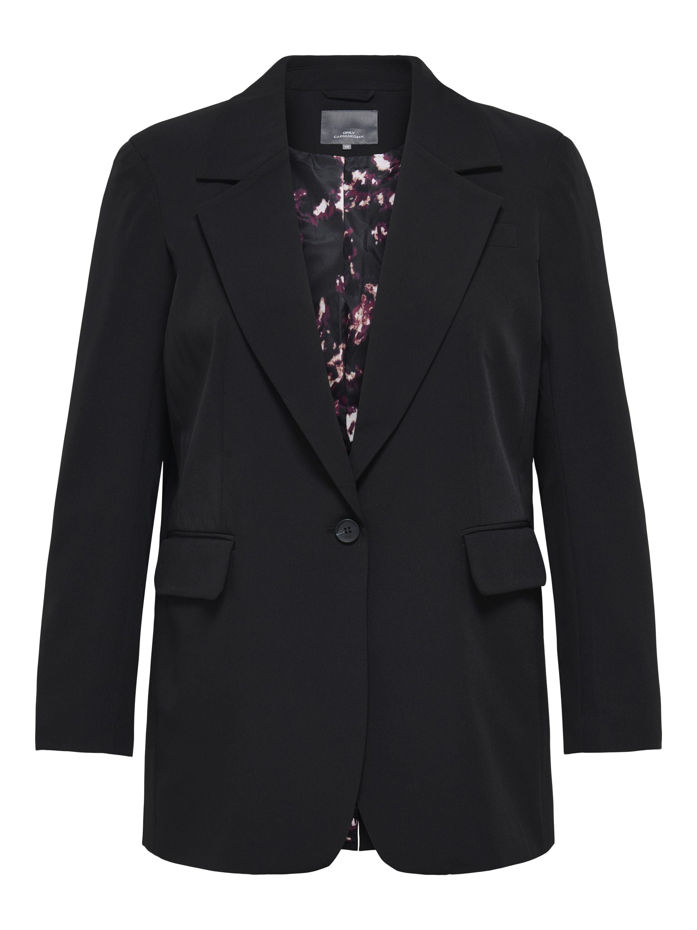 Blazer LANA Long Fit - Black/WINETASTING BLURY FLOWER - Schwarz