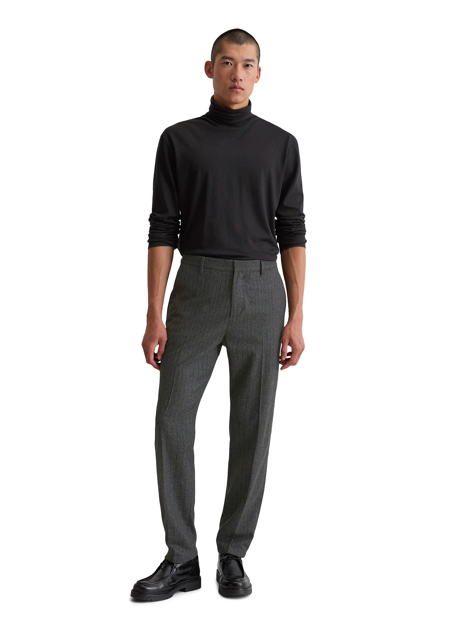 Bundfaltenhose BELSBO Relaxed Fit - J94-multi/ dark grey melange - Grau