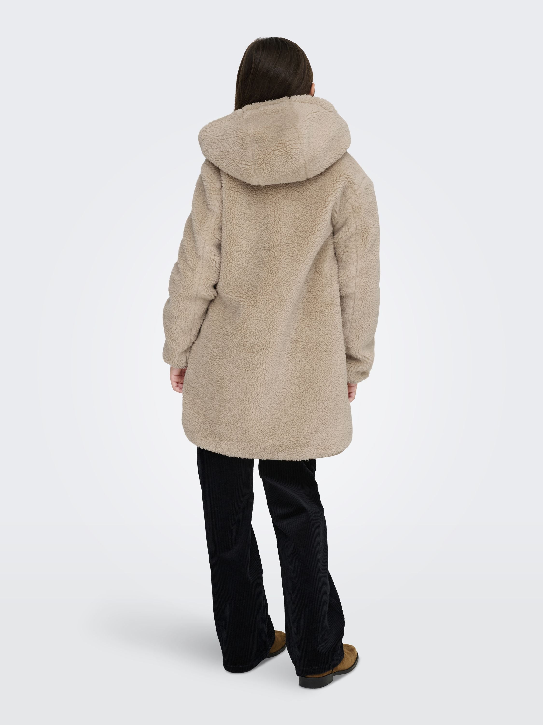 Teddyjacke mit Kapuze - Cuban Sand - Beige