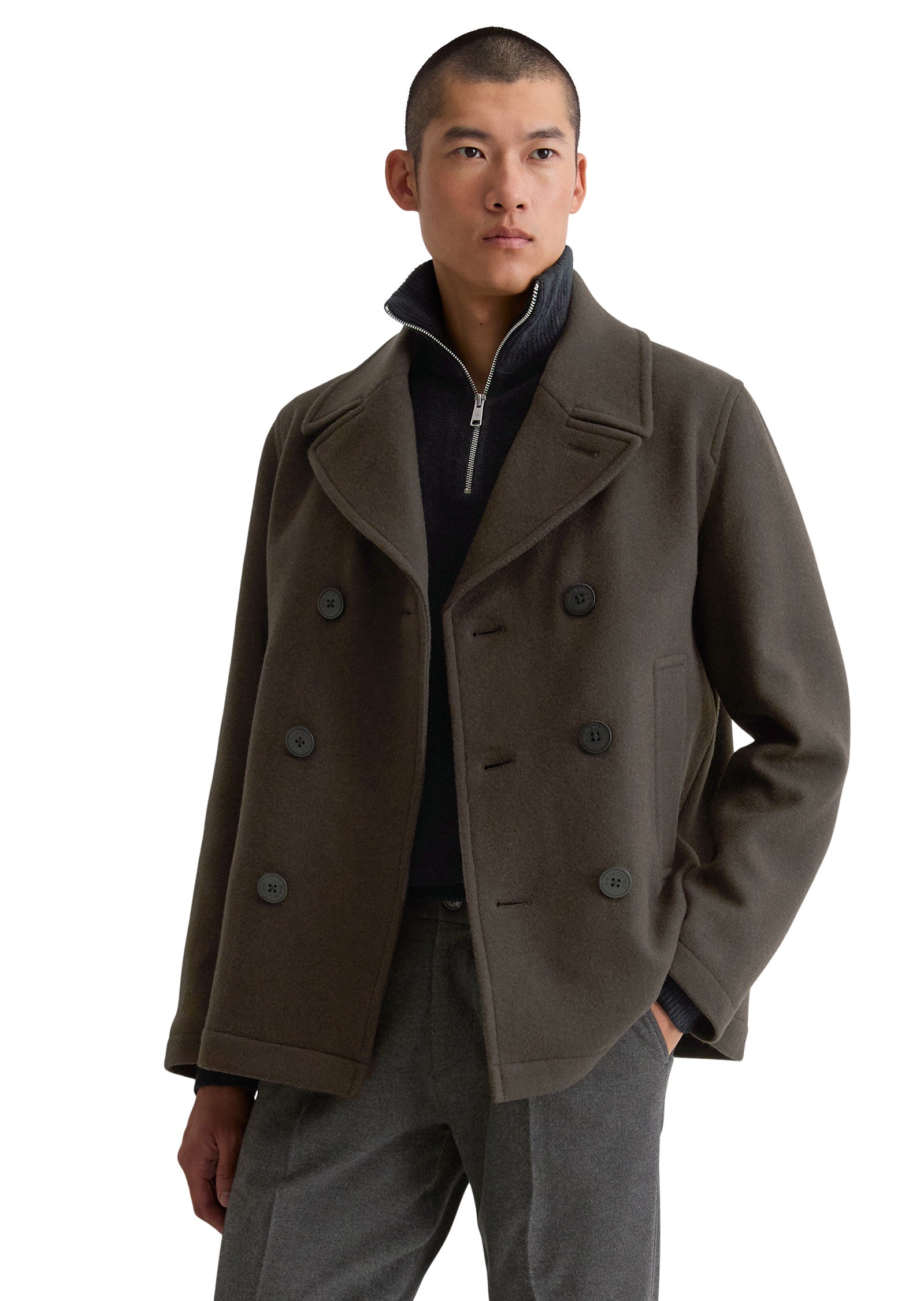 Cabanjacke aus Wollmix - 780-burnt henna - Braun