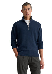 Strickpullover Troyer aus Wollmix - 898-dark navy - Blau